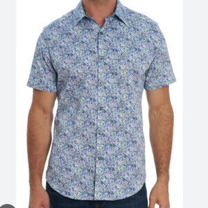 Robert Graham Men’s Ballard Floral Short Sleeve Button-up Shirt Size XL
